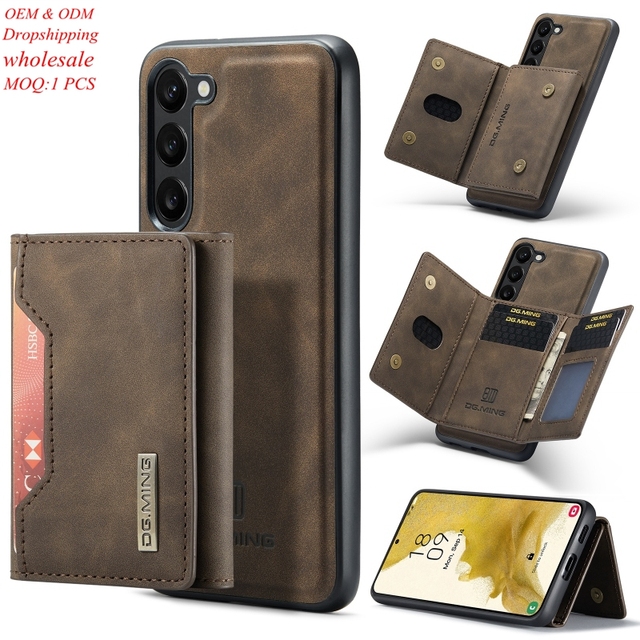 Latest Wholesale for Samsung Galaxy S23+ 5G DG.MING M2 Series 3-Fold Multi Card Wallet Magnetic Mobile Phone Case