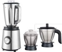 Mixeur Électrique Professionnel Robuste en Acier Inoxydable 3 Vitesses pour Smoothies, Broyeur Portable, Mixeur et Extracteur de Jus Alimentaire