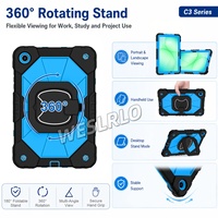 Funda de Silicona para PC con Soporte Giratorio de Cuerpo Completo para Samsung Galaxy Tab A9 Plus de 11 Pulgadas y Tab A11 Plus de 11 con Ranura para Lápiz