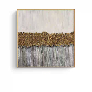 Hiện đại trừu tượng lá vàng tường nghệ thuật phòng khách trang trí nội thất bắc Âu treo khung kết cấu pha lê sứ sơn - Product Image 3