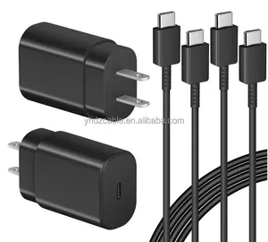 USB-C pengisi daya dinding Super cepat, adaptor pengisi daya 25W PD dengan kabel tipe-c untuk Samsung Galaxy S22 Ultra/S22 +/S21