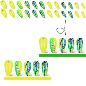 <span class=keywords><strong>Ongles</strong></span> pré-dessinés en forme d'amande, amovibles, avec logo personnalisable, contraste de couleurs Flash Halo, design INS, collection <span class=keywords><strong>Automne</strong></span> Hiver - Product Image 5