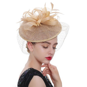 Offre Spéciale Sinamay mariée bandeau parfait gaze mariage chapeau avec voile Unique fête chapeau mode église chapeaux Fascinators pour les femmes - Product Image 2