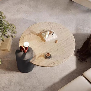 Mobili moderni e durevoli per la casa tonda in legno tavolino di lusso e tavolino per soggiorno appartamento - Product Image 3