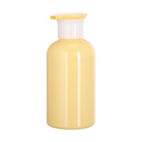 Botol Pompa Sampo & Lotion Tubuh Mewah PET Silinder 300ml Tersedia, dengan Cetak Sablon Kustom Warna Pink/Kuning/Hijau
