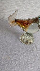 Petite figurine d'oiseau en verre soufflé rouge, thème animal, décoration artistique de Noël et plus encore, artisanat en verre soufflé fait main du Rajasthan - Product Image 5