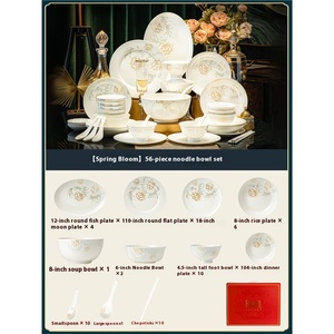 Bộ đồ ăn sứ cao cấp Tangshan Bone China <span class=keywords><strong>2025</strong></span>, độ nhạy cao, dùng trong gia đình, quà tặng, gồm bát đĩa, đũa, bán buôn - Product Image 5