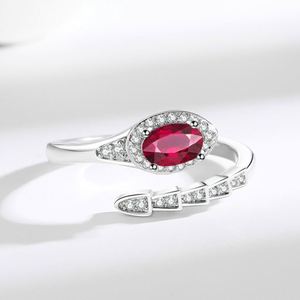 Fashion Jewelry <b>Adjustable</b> White Blue Cz Zircon Opening <b>Ring</b> <b>Silver</b> Plated Snake Shape <b>Ring</b> for Women - Product Image 4