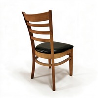 Chaise en bois massif de style industriel rétro américain, avec assise rembourrée en tissu doux, pour restaurant et salon de thé