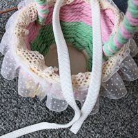 2067/06 Bande micro-élastique élastique légère en soie à motif à pois, largeur 0,6 cm, pour la décoration de vêtements
