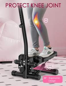 เครื่องออกกำลังกายแบบมัลติฟังก์ชั่นปรับระดับได้พร้อมแฮนด์จับ มินิสเต็ปเปอร์แบบแอโรบิกพร้อมสายรัดต้านทานแบบมีตัวนับ สำหรับการออกกำลังกายแบบแอโรบิกทวิสต์ - Product Image 4