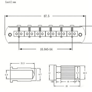 Puente de Guitarra de Aleación de Zinc Cromado con Selletas Ajustables para Guitarra FD <span class=keywords><strong>Jaguar</strong></span> Jazz Master - Product Image 5