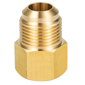 Brass Gas Fitting 1/2" Flare Male to 1/4" Female NPT Leak-Resistant Fire Pit Hose <strong>Adapter</strong> for <strong>Propane</strong> Natural Gas - Product Image 6