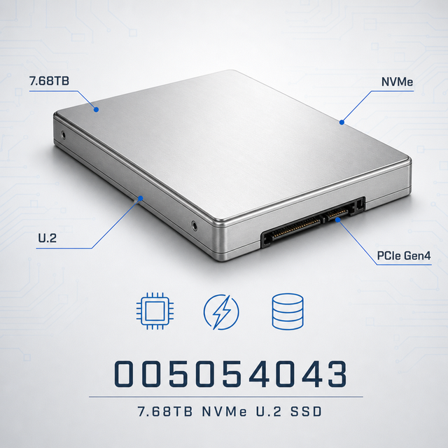 005054043 7.68TB NVMe U.2 SSD Enterprise Server Data Center Storage Virtualization Cloud Database
