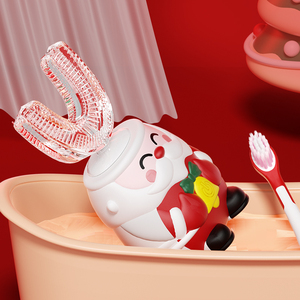 Black friday <span class=keywords><strong>Top</strong></span> vente père noël conception enfants usage domestique blanchiment des dents U forme IPX7 <span class=keywords><strong>brosse</strong></span> à dents électrique étanche - Product Image 2