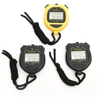 Digitaler Stoppuhr-Timer mit Hintergrundbeleuchtung, zweireihig, 60 Runden-Speicher, tragbarer Sport-Timer mit Alarm für Wettkampf und Training