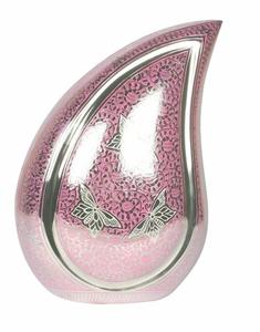 Silver Pink Metal Cremation Urn Adult Ashes Tear Drop Design <b>Memorial</b> <b>Keepsake</b> Container Funeral Supplies Urn - Product Image 1