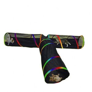 Nouvelle Tente de Jeu Extérieure Portable 4-en-1 Arc-en-ciel pour Chat, Certifiée BSCI, avec 3 Tunnels de Jeu Respirants - Product Image 3