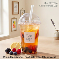 ZFCUP Gobelets en plastique transparents de 14 oz avec couvercle personnalisés, gobelets de fête personnalisés, gobelet en plastique avec couvercle
