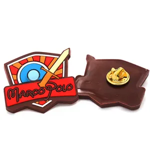 China Supplier factory price Advertising custom cheap soft PVC pin 3D pin badge