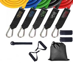 Lot de bandes de résistance TPE colorées et portables pour la maison, avec logo imprimé, pour la gym et l'<span class=keywords><strong>exercice</strong></span> - Product Image 5