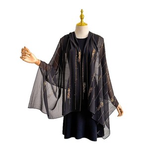 Écharpes et châles traditionnels, écharpe en soie blanche brodée 166*70cm, châle de mode pour femmes - Product Image 5