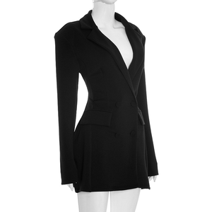 Giacca Elegante da Donna Corta Doppiopetto in Lana/Seta Tinta Unita per Feste e Occasioni Casual - Product Image 6