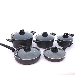 Juego de utensilios de cocina con revestimiento antiadherente de granito de aluminio forjado con mango de silicona de tacto suave para <span class=keywords><strong>España</strong></span> - Product Image 1