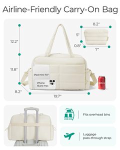 TSA-Friendly Women's Carry on Duffle <b>Bag</b> with Soft Sided Design Ultra Lightweight Nylon Material for <b>Day</b> Trips <b>Travel</b> - Product Image 3