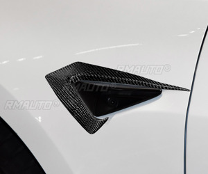 2PCS Protection de caméra latérale en fibre de carbone véritable, garniture de protection de pare-chocs pour Tesla Model 3 2018 2019 2020 2021 - Product Image 6