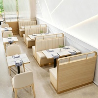 Table et chaises italiennes personnalisées confortables pour pizzeria, ensemble de meubles de restaurant avec structure en bois
