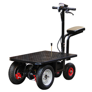 Troli Platform elektrik, troli Platform elektrik dengan stang lipat gudang Portable Hand <span class=keywords><strong>Trolley</strong></span> Flatbed kargo elektrik - Product Image 2