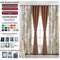 Rideaux en microfibre imprimés OEM pour le salon, rideaux occultants pour la chambre à coucher, ensembles de rideaux 6 pièces