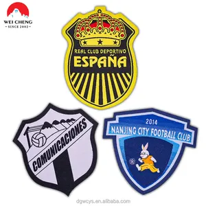 Custom Iron On Woven Patch/ Football Soccer Woven Badge/ Sports Club Emblem Applique Patches
