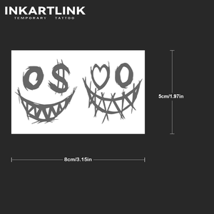 Adesivi per Tatuaggi Semi-Permanenti di Alta Qualità all'Ingrosso, Graffiti Personalizzati con Faccine Sorridenti, Denaro, Cuori, Occhi, Impermeabili, a Base di Succo di Frutta Naturale - Product Image 4
