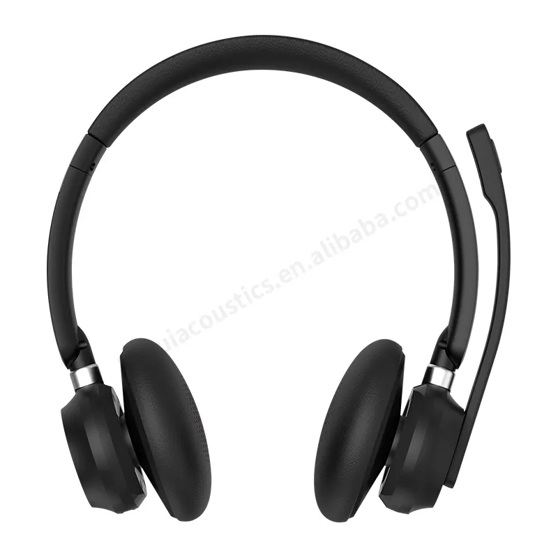 QCC3034 Headset Lalu Lintas Telepon Nirkabel Kualitas Tinggi Headphone ENC Noise Cancelling dengan Mikrofon Boom untuk PC Kantor