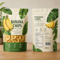 Sachet d'emballage vertical anti-humidité pour chips de banane, imprimé sur mesure, vide, en plastique, pour vente en gros, 100g 250g 500g