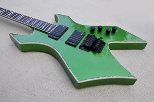 Guitarra Flyoung de Metal Verde con Forma Inusual, Guitarra Personalizada de Fábrica, Guitarras de Lujo - Product Image 4