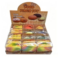 Jouet Squishy en PU à Rebond Lent, Grande Taille, Aliments Simulés (Donut, Burger, Toast), Anti-Stress à Presser, avec Boîte Cadeau