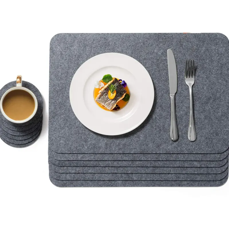 Hot Sale Felt Placemats Set Anti Skid Table Pad Non Slip Heat Resistant Place Mats For Kitchen