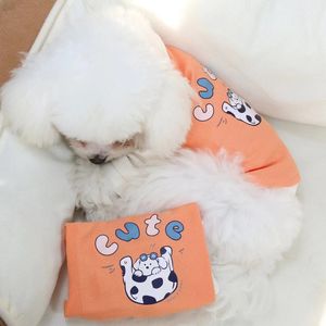 Cute Animal Print Pet <b>T</b>-Shirt Polyester Spring Autumn Thin Breathable Cartoon Style For <b>Cats</b> Dogs - Product Image 3