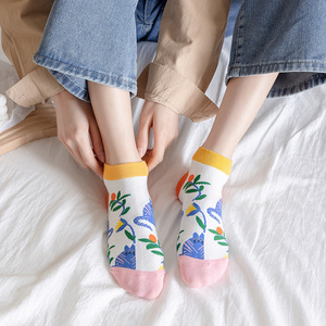 <span class=keywords><strong>Chaussettes</strong></span> courtes d'été à motif de dessin animé coloré, design original, en Spandex/Polyester, personnalisables, unisexe - Product Image 5