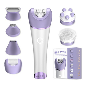 Depiladora eléctrica 7 en 1, cepillo de limpieza Facial, afeitadora, masajeador, eliminador de callos para mujeres con carga USB y resistente al agua IPX7 - Product Image 2
