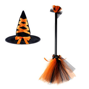 Juego <span class=keywords><strong>de</strong></span> magia <span class=keywords><strong>de</strong></span> Halloween para niños, escoba mágica desmontable para accesorios <span class=keywords><strong>de</strong></span> fiesta <span class=keywords><strong>de</strong></span> Halloween, sombrero <span class=keywords><strong>de</strong></span> bruja y juego <span class=keywords><strong>de</strong></span> escoba - Product Image 2