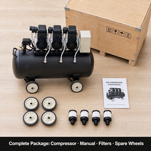 Compresseur d'air silencieux APCOM sans huile 8-120L avec boîtier super silencieux pour un environnement intérieur silencieux - Product Image 6