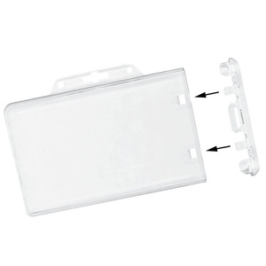 Porte-<span class=keywords><strong>badge</strong></span> de sécurité à verrouillage permanent, porte-carte de crédit transparent en plastique <span class=keywords><strong>rigide</strong></span>, étui de protection pour carte - Product Image 4