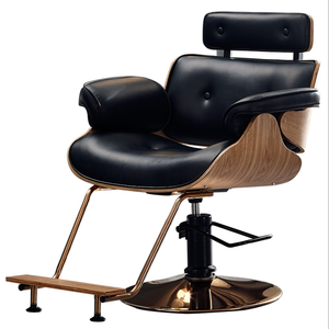 Sillón de Barbería y Peluquería Multifuncional Moderno con Base de Cuero, Silla de Corte - Product Image 1