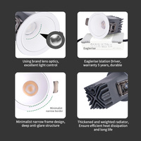 Spots LED encastrés minimalistes haut de gamme 6w 8w 10w 12w 20w 30w en aluminium, étanches IP44 et durables