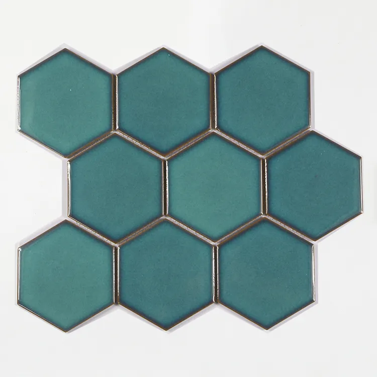 Nuevo diseño Color mezclado Cocina Baño Cerámica Azulejo Mosaico Hexágono Cerámica Mosaico