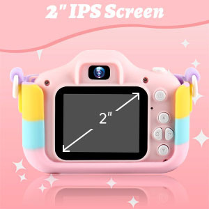 Dış Ticaret Çocuk Kamerası Pembe Gökkuşağı Köpek Yavrusu Mini Fotoğraf Oyuncağı Silikon Darbeye Dayanıklı HD 2.0 İnç Ekran <span class=keywords><strong>Video</strong></span> ve Fotoğraf - Product Image 2